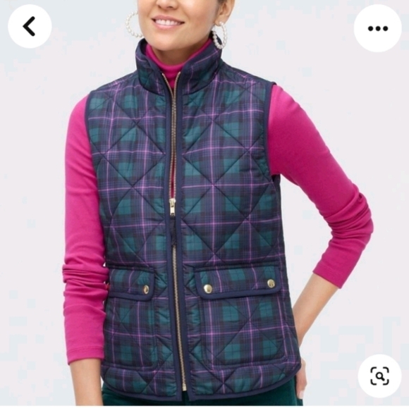 NWT J. CREW factory Printed puffer vest sz S - Picture 1 of 7